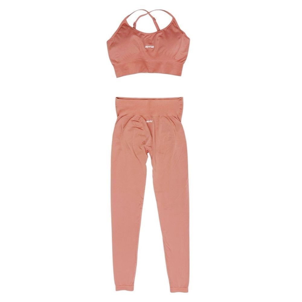 BO + TEE Terracotta Sports Bra & Matching Body Contouring Leggings